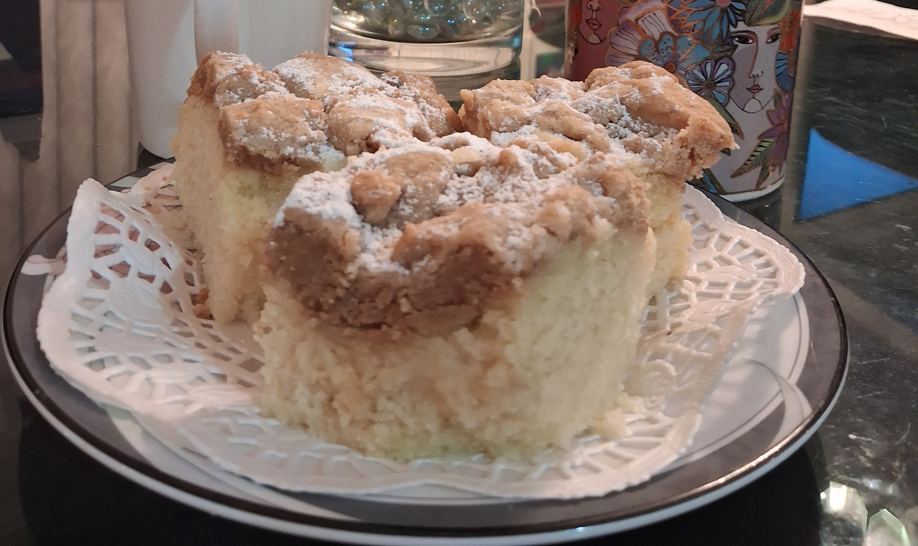 Coffee crumb cake slice